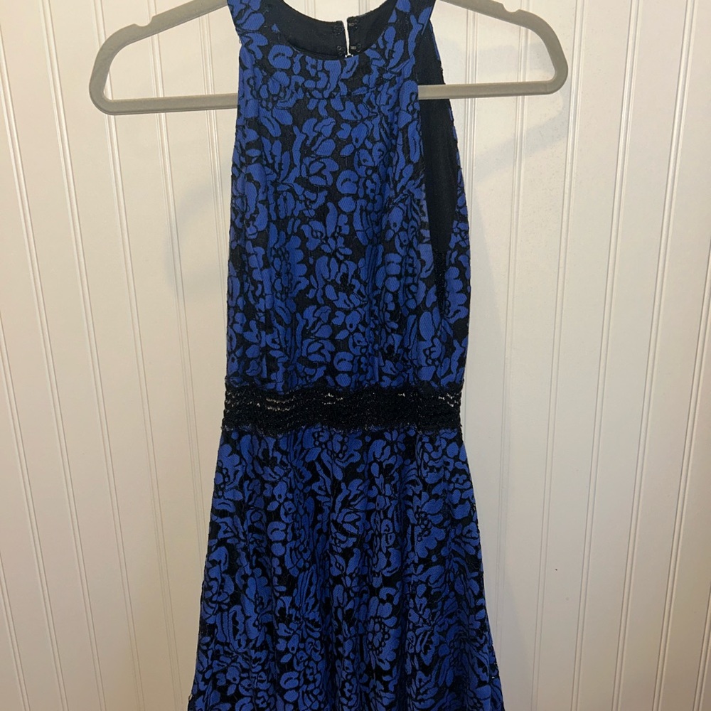 City Triangles Blue and Black Sheath Midi Dress